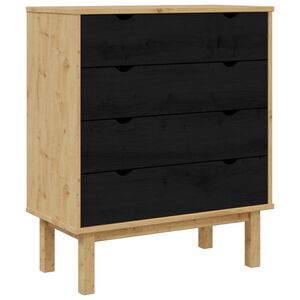 vidaXL Ladekast OTTA Zwart 76,5 x 39,5 x 90 cm Massief grenenhout
