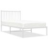 vidaXL Bedframe met hoofdbord metaal wit 90x190 cm