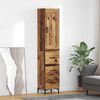 vidaXL Highboard met lade Oud Hout 34,5 x 34 x 180 cm Bewerkt hout
