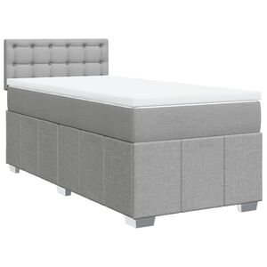 vidaXL Boxspring met matras stof lichtgrijs 80x200 cm
