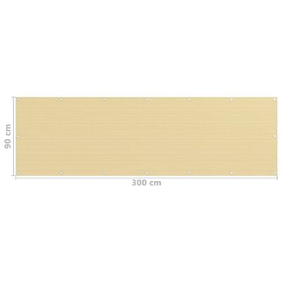 vidaXL Balkonscherm 90x300 cm HDPE beige