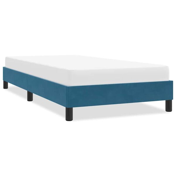 vidaXL Bedframe zonder matras 80x220 cm fluweel donkerblauw