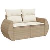 vidaXL 7-delige Loungeset met kussens poly rattan beige