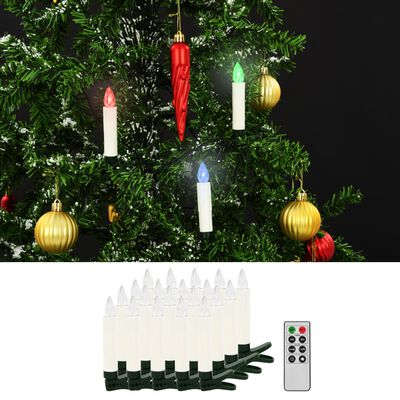 vidaXL LED-kaarsen kerst draadloos met afstandsbediening 20 st RGB
