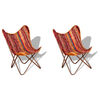vidaXL Vlinderstoelen 2 st chindi stof meerkleurig