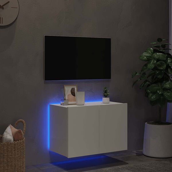vidaXL Tv-wandmeubel met LED-verlichting 60x35x41 cm wit