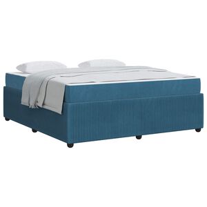 vidaXL Bedframe met matras Blauw 180 x 200 cm Stof