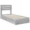 vidaXL Opslag bed met lade Grijs Sonoma 100 x 200 cm Bewerkt hout