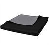 vidaXL Bedsprei gewatteerd dubbelzijdig 220x240 cm zwart/grijs