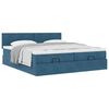 vidaXL Ottoman bed met matrassen 160x200cm fluweel donkerblauw