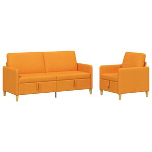 vidaXL Bankenset met opbergruimte 2 st Donkergeel Polyester