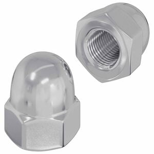 vidaXL Zeskantige eikelnuts 2 pcs Zilver m8 Metaal
