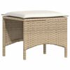 vidaXL 4-delige Tuinbankstel met kussens L-vormig beige poly rattan