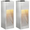 vidaXL Zonne LED Padverlichting 2 pcs Zilver Gegalvaniseerd