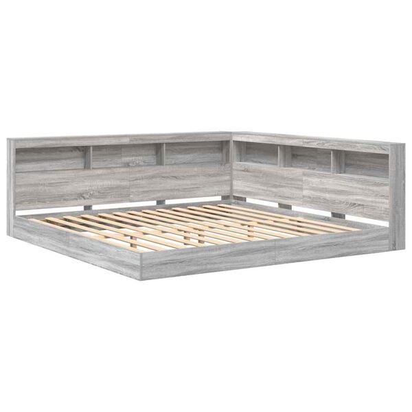 vidaXL Boekenkast Bed Grijs sonoma 180 x 200 cm Bewerkt hout