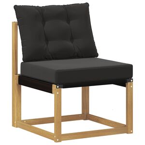 vidaXL Buiten Midden Sofa Massief acaciahout en Textilene Stof Wit