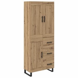 vidaXL Hoge kast 2 st Artisan Eiken 69,5 x 34 x 180 cm
