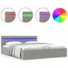 vidaXL Bedframe met opbergruimte en LED stof lichtgrijs 180x200 cm