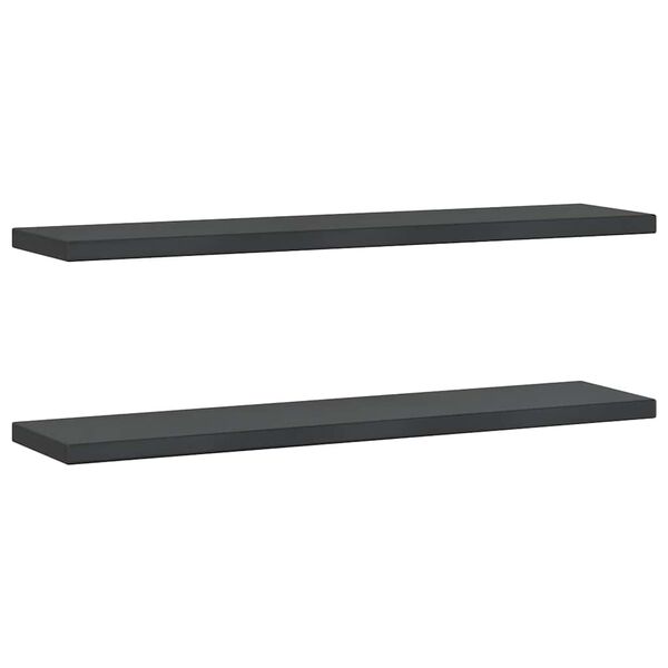 vidaXL Wandschappen 2 st 100x23,5 cm roestvrijstaal zwart