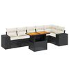 vidaXL 7-delige Loungeset met kussens poly rattan zwart