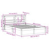 vidaXL Bedframe met hoofdbord massief grenenhout wit 135x190 cm
