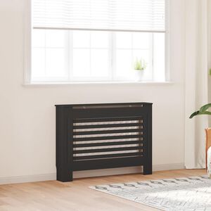 vidaXL Radiatorombouw 112x19x81,5 cm MDF zwart
