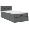 vidaXL Ottoman bed met matras 80x200cm stof donkergrijs