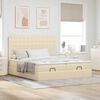 vidaXL Ottoman bed met matrassen 200x200cm stof cr&egrave;mekleurig
