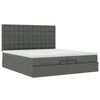 vidaXL Ottoman bed met matrassen en LED's 200x200cm stof donkergrijs