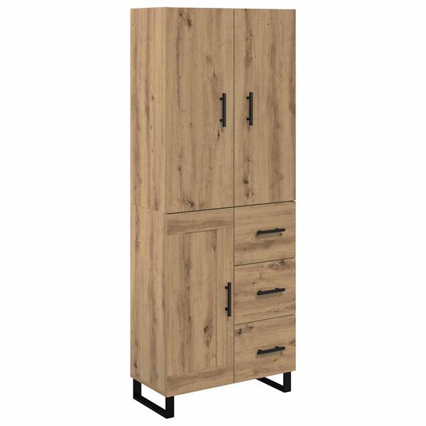 vidaXL Hoge kast met lade 2 pcs Artisan Eiken 69,5 x 34 x 180 cm