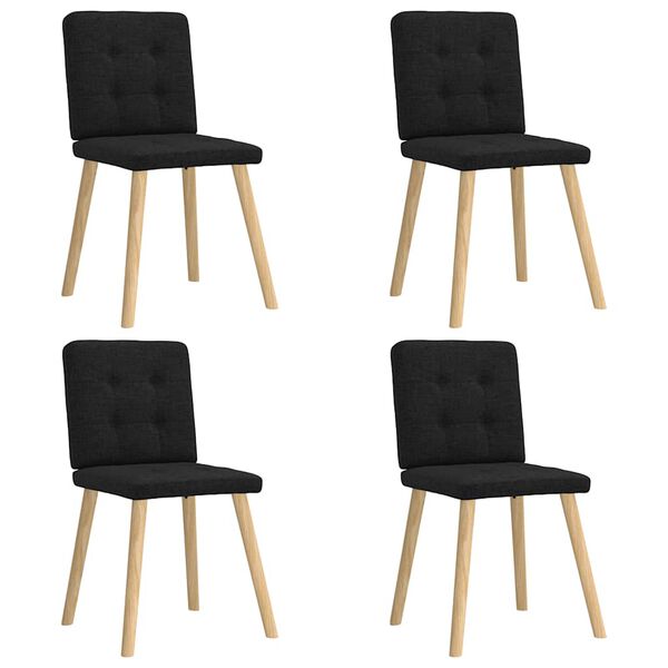 vidaXL Eetkamerstoelen 4 st stof zwart