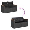 vidaXL 8-delige Loungeset met kussens poly rattan zwart