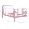 vidaXL Bedframe verlengbaar metaal roze 80x130/200 cm