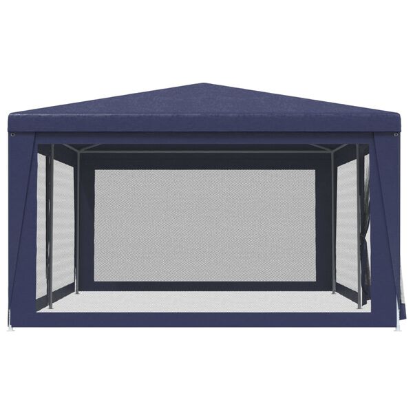 vidaXL Partytent met 6 mesh zijwanden 6x4 m HDPE blauw