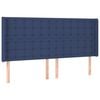 vidaXL Hoofdbord met randen 183x16x118/128 cm stof blauw