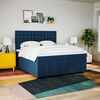 vidaXL Boxspring met matras stof blauw 200x200 cm