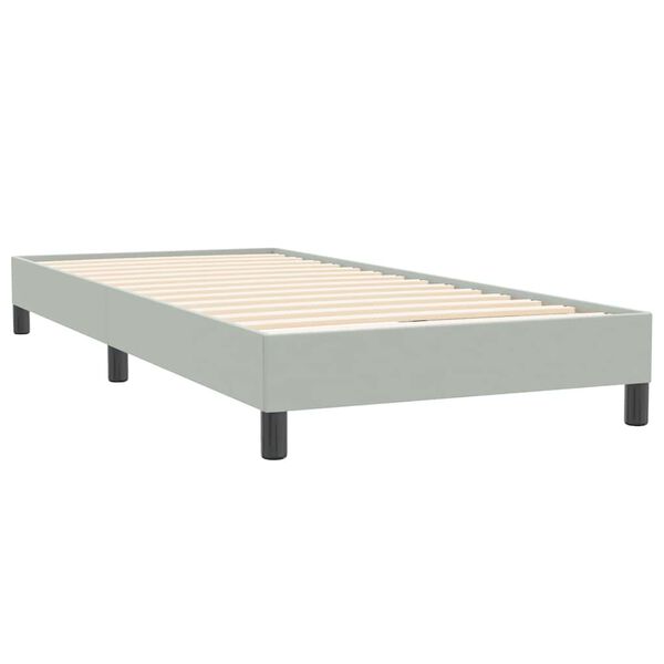 vidaXL Boxspring zonder matras fluweel lichtgrijs 90x220 cm