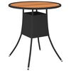 vidaXL Tuintafel &Oslash;70 cm poly rattan en massief acaciahout zwart