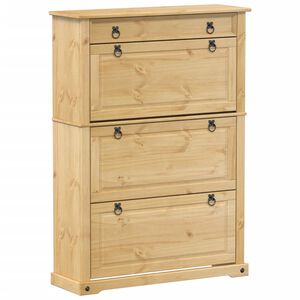 vidaXL Schoenenkast Corona 99x32x138 cm massief grenenhout