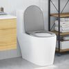 vidaXL Snelle Ontgrendel Toiletzitting Grijs 44 x 36.4 x 3.4 cm