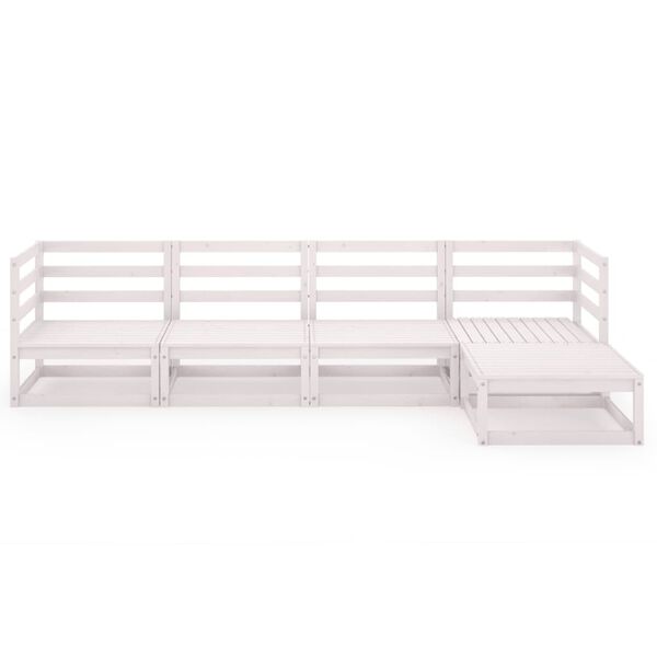 vidaXL 5-delige Loungeset massief grenenhout wit
