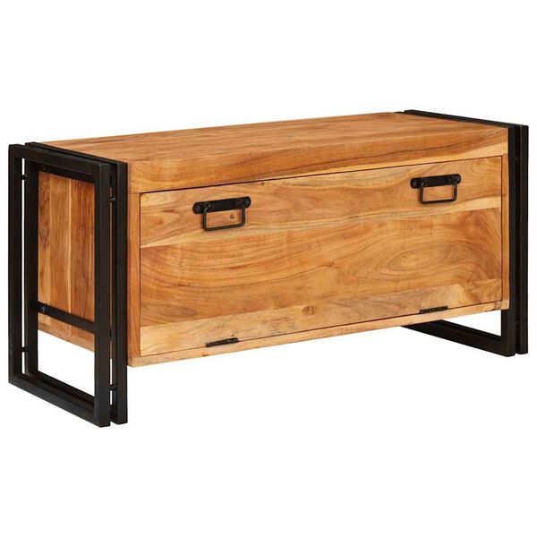 vidaXL Schoenenkast met plank Bruin 90 x 38 x 45 cm Massief acaciahout