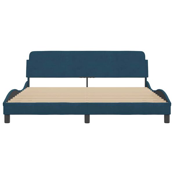 vidaXL Bedframe met hoofdeinde "Dover" fluweel blauw 180x200 cm