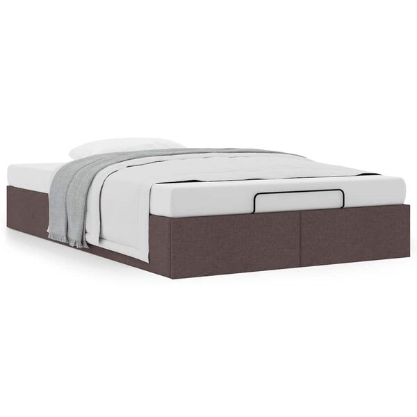 vidaXL Bedframe zonder matras 120x190 cm stof donkerbruin