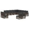 vidaXL Tuinbankenset 13 st 13-zits Grijs poly rattan