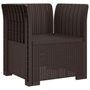 vidaXL E&eacute;npersoons Fauteuil Rattan Look PP Bruin