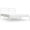 vidaXL Bedframe met hoofdbord metaal wit 160x200 cm