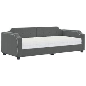 vidaXL Slaapbank met matras 80x200 cm stof donkergrijs