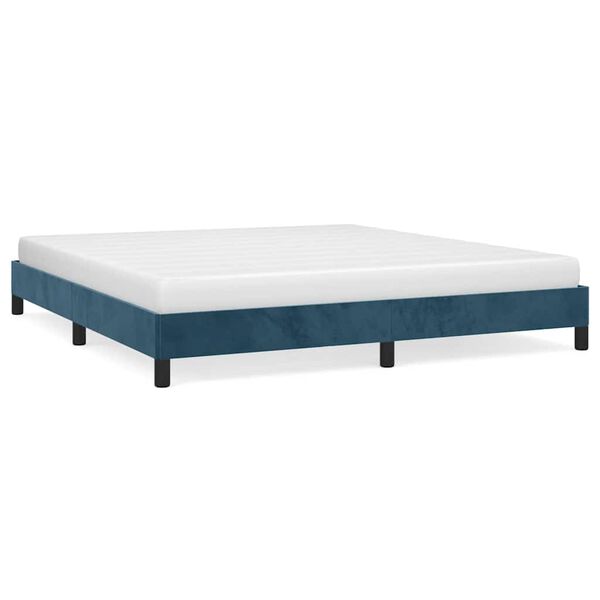 vidaXL Bedframe zonder matras 180x200 cm fluweel donkerblauw