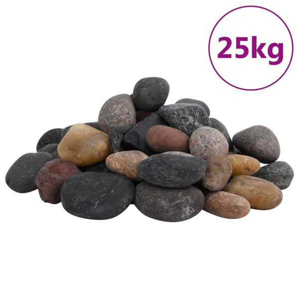 vidaXL Kiezelstenen gepolijst 5-8 cm 25 kg meerkleurig